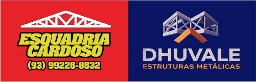 Logotipos da Esquadria Cardoso e Dhuvale Estruturas Metálicas
